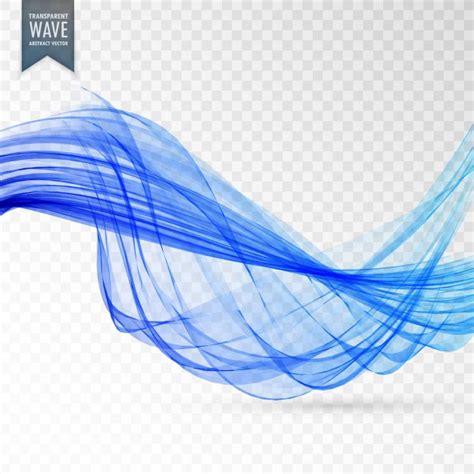 Abstrakte Blaue Welle Transparenten Hintergrund Design Premium Vektor
