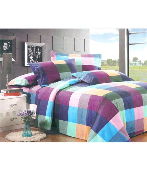 Breeza Multicolor Contemporary Poly Cotton Double Bed Sheet Buy