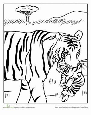 Today, we propose mom and baby animals coloring pages for you, this article is related with animal coloring pages clip art. Mama and Baby Tiger Coloring Page | Animal coloring books, Coloring pages, Animal coloring pages
