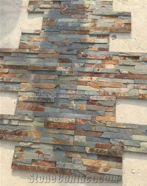 High Quality China Rusty Slate Cultured Stonewall Claddingstacked
