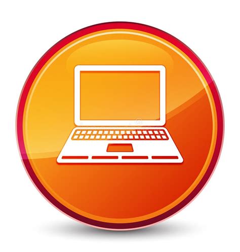 Laptop Icon Special Orange Round Button Stock Illustration