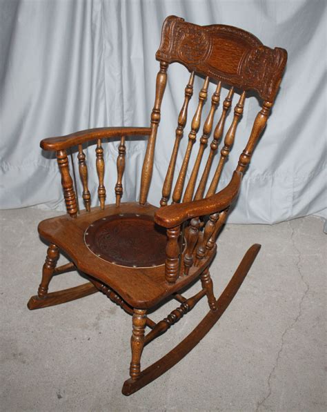 Bargain John S Antiques Antique Oak Rocking Chair Pressback