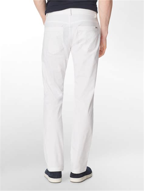 Lyst Calvin Klein Slim Fit 4 Pocket Sateen Pants In White For Men