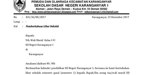 Contoh Surat Edaran Libur Sekolah - Gudang Surat