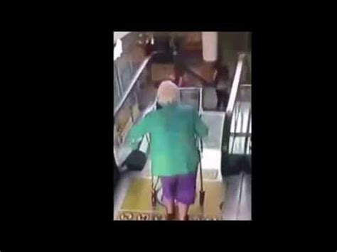 Granny Falls Down The Escalator YouTube In 2022 Falling Down