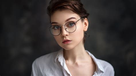 Wallpaper Portrait Face Women With Glasses Depth Of Field Olya