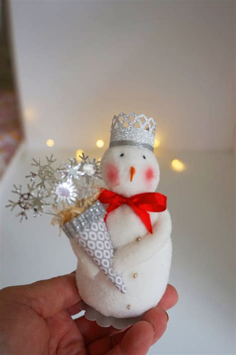 Sweet Handmade Snowman Ornament Whimsical Snowmen Unique Etsy