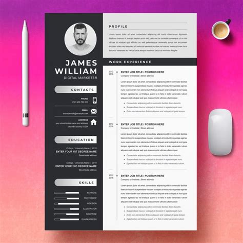Top 20 des cv les plus modernes et design en 2021 (à télécharger). Marketer CV Template 2021 - ResumeInventor