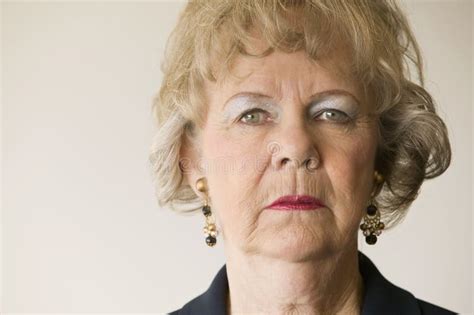 Senior Woman Staring Stock Photo Image Of Gray Glance 4063676