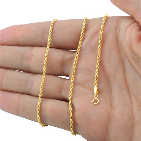 Rope chains are the perfect chain for your daily fits. Real 14K Yellow Gold 1mm-5mm Rope Chain Link Necklace Bracelet Mens Women 7"-32" | eBay