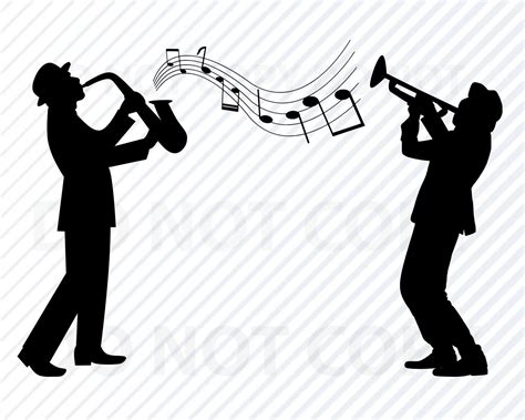 Jazz Band Svg Files Silhouette Clipart Saxophone Svg Image Etsy
