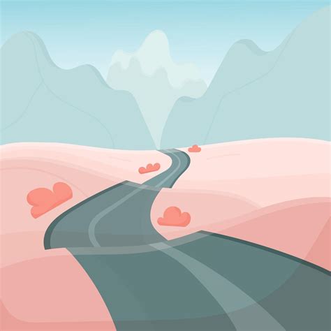 Spring Road To The Mountains 2514197 Vector Art At Vecteezy