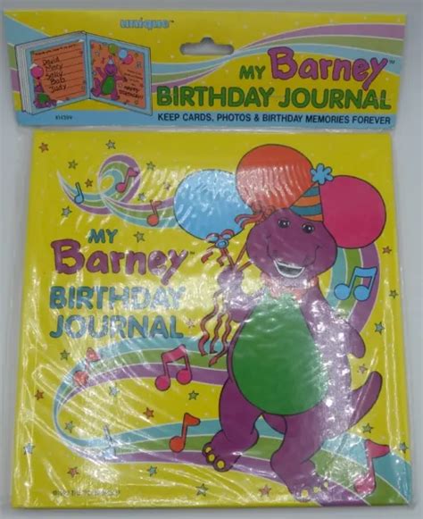 Vintage Barney The Purple Dinosaur Birthday Journal New Nos Party
