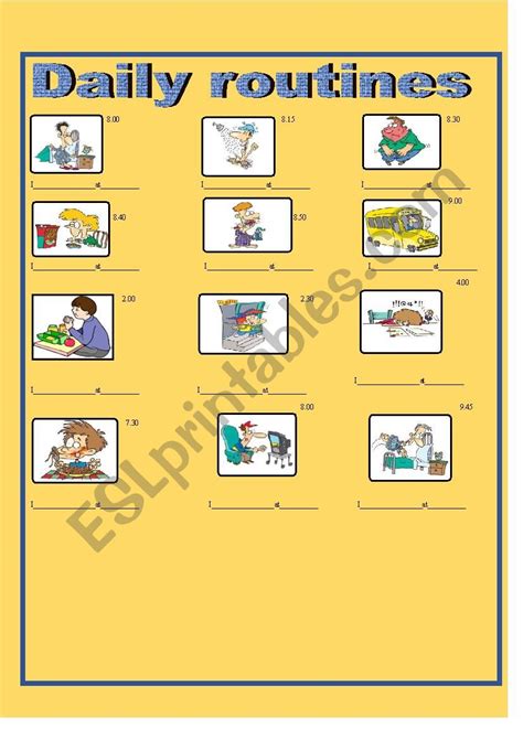 Simple Present Tense Daily Routines Exercises Workshe Vrogue Co