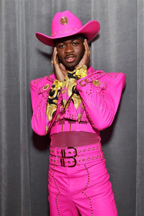 Score up to 40% off exclusi. Lil Nas X Is A Popping Pink Cowboy At The Grammys - Essence