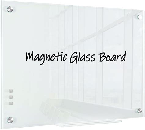 Audio Visual Direct Magnetic Glass Dry Erase Board White 80 X 110 Cm Includes Magnets