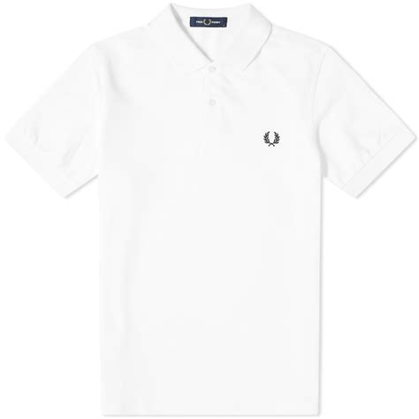 Fred Perry Slim Fit Plain Polo White End Sg