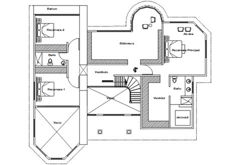 First Floor Plan Of A House Cad File Cadbull