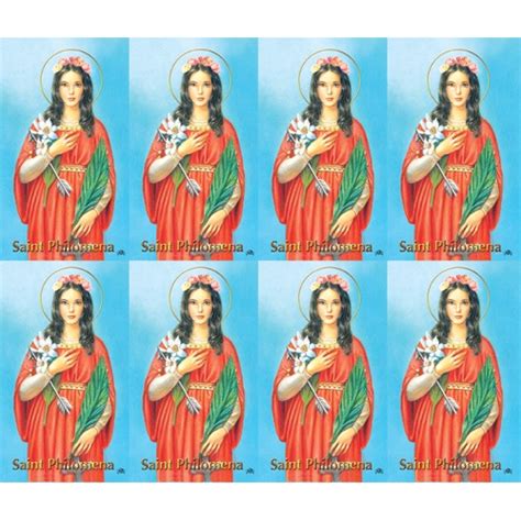 Saint Philomena 8 Up Prayer Cards Series Cromo Cards