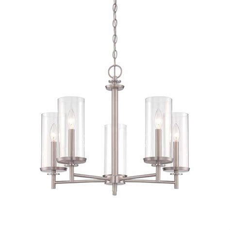 Designers Fountain 5 Light 60w Satin Platinum Chandelier With Clear
