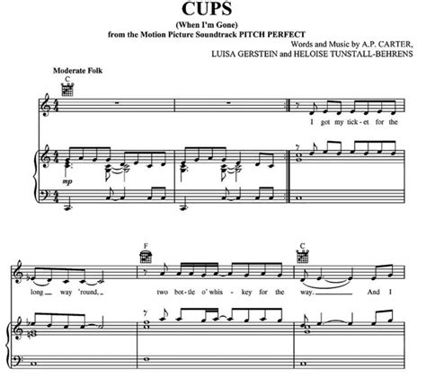 Anna Kendrick Cups Free Sheet Music Pdf For Piano The Piano Notes