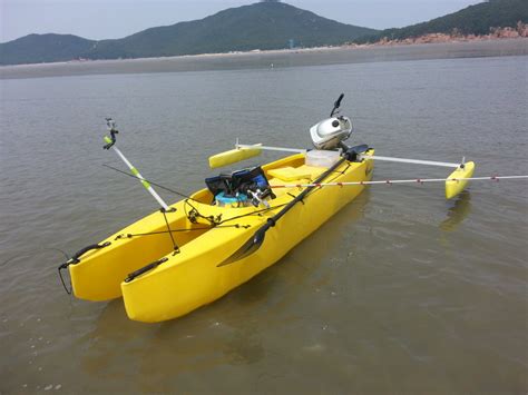 My Fishing Kayak Rigged With A 2 Hp Outboard Engine Wavewalk® Stable