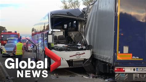Germany Bus Crash Leaves 35 Injured Including Canadians Youtube