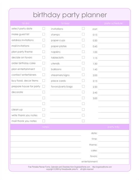 Free 9 Party Planner Samples And Templates In Pdf Ms Word