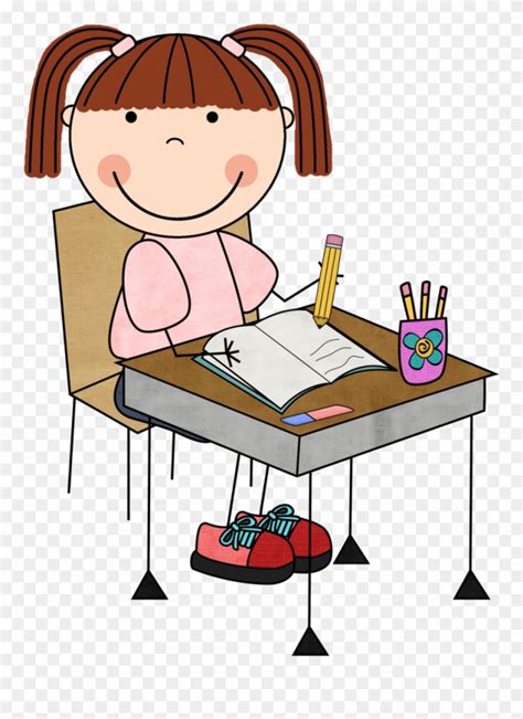 Student Working At Desk Clipart School Girl Sitting Girl Sitting
