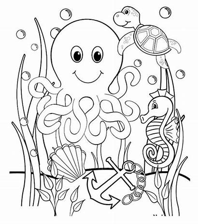 Coloring Ocean Pages Printable Ones