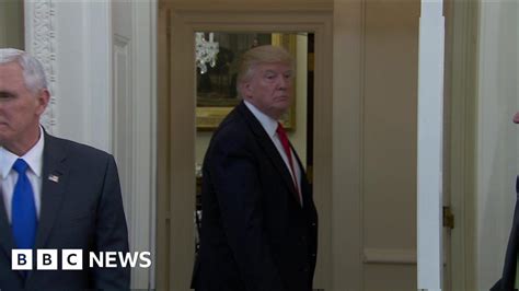 Trump Leaves Room Before Signing Orders BBC News