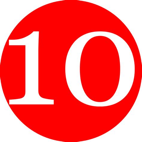 Red Roundedwith Number 10 Clip Art At Vector