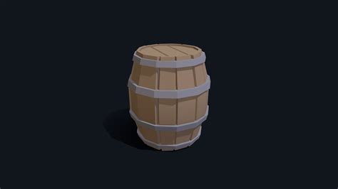Stylized Low Poly Wooden Barrel Download Free 3d Model By Mnichols