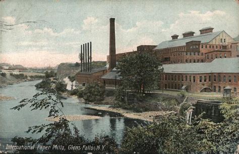 International Paper Mills Glens Falls Ny Postcard