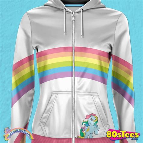 Classic Rainbow My Little Pony Zip Up Hoodie Cartoon Outfits Pony