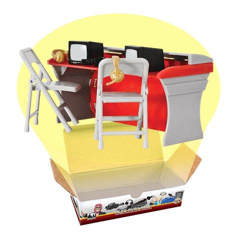 Red Commentator Table Playset For WWE Wrestling Action Figures