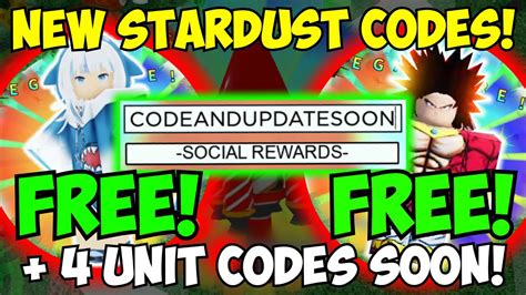 5 New Codes New Stardust Code And 4 Op Astd Youtuber Unit Codes Coming