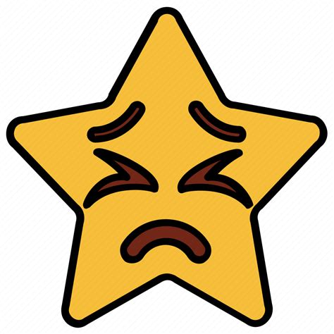 Bemused Cartoon Character Emoji Emotion Star Upset Icon