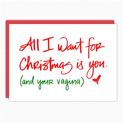 Funny Christmas Card For Her Naughty Card For Wife Girlfriend All I Want For Christmas Is You