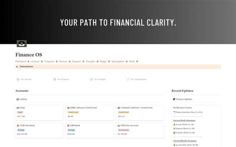 Ultimate Finance OS (Integrated with iOS Shortcut) by CLIQUE | Notion