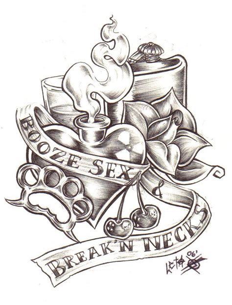 Brass Knuckles Drawing Tattoo