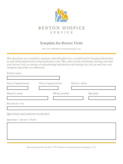 Template Doctor Visits Fill Online Printable Fillable Blank
