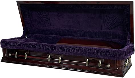 Best Price Caskets 8821 Fc Full Couch Solid Poplar Wood Dark Purple