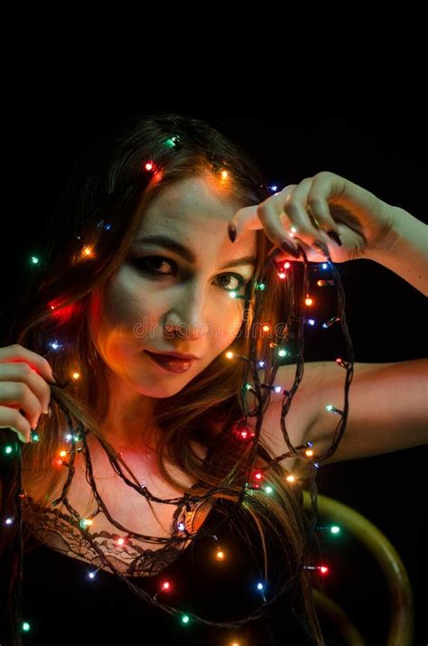 Young Beautiful Girl With Garland Stock Photo Image Of Girl Milk