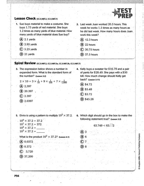 So it'll be easy for you to understand the concepts behind each and every lesson. Go Math Grade 5 Answer Key Chapter 6 5th grade go math ...