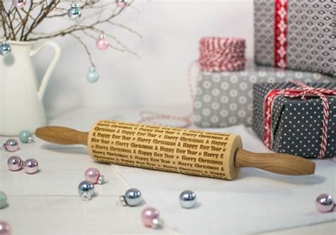 Christmas Rolling Pin Embossing Rolling Pin Laser By Texturra Скалка