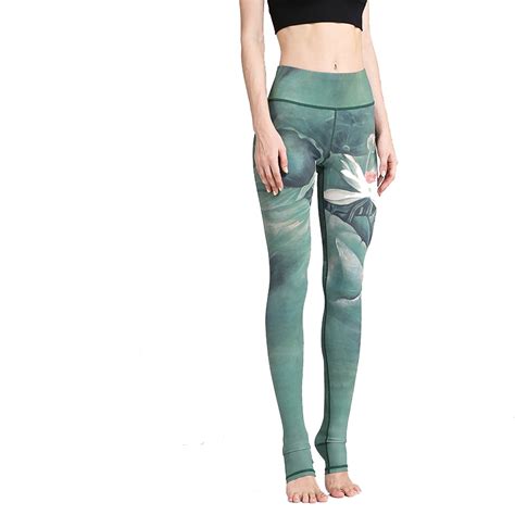 Womens Elastic Printed Yoga Pants Fitallsports