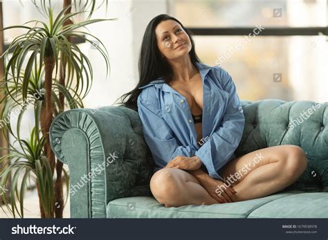 Sexy Brunette Woman Panties Posing Stretched Stock Photo Shutterstock