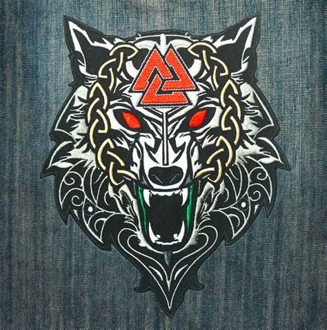 Viking Wolf Of Odin Large Embroidered Back Patch Etsy