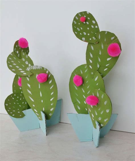 We Are Sharing An Easy Cardboard Cactus Craft Reaching Happy